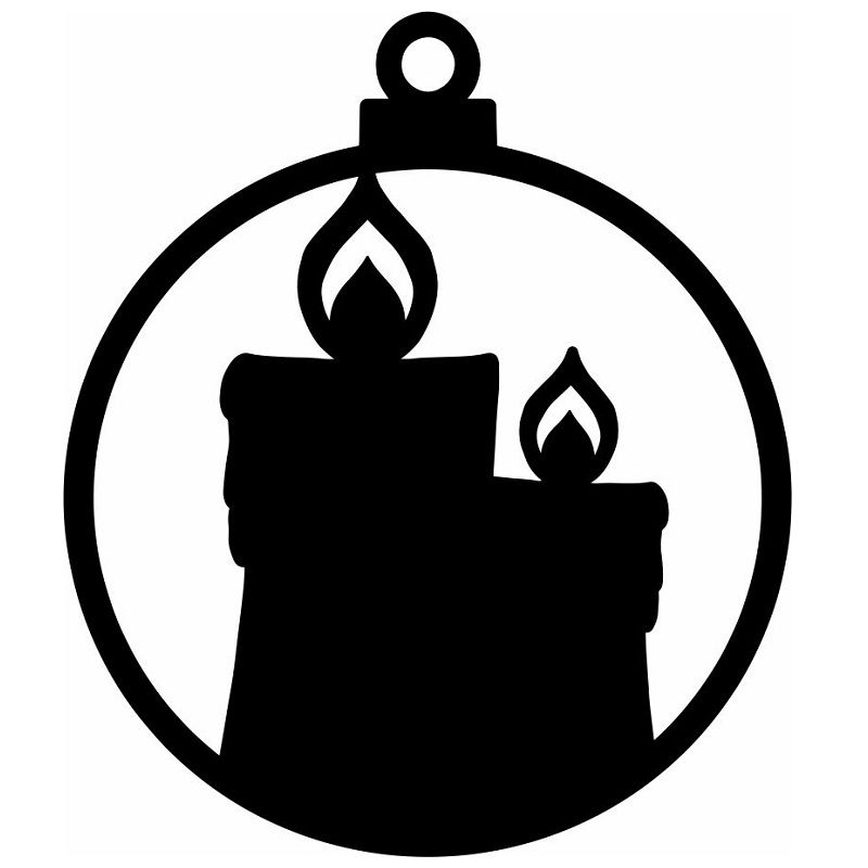 Laser Cut Christmas Candle Bauble Ornament Vector