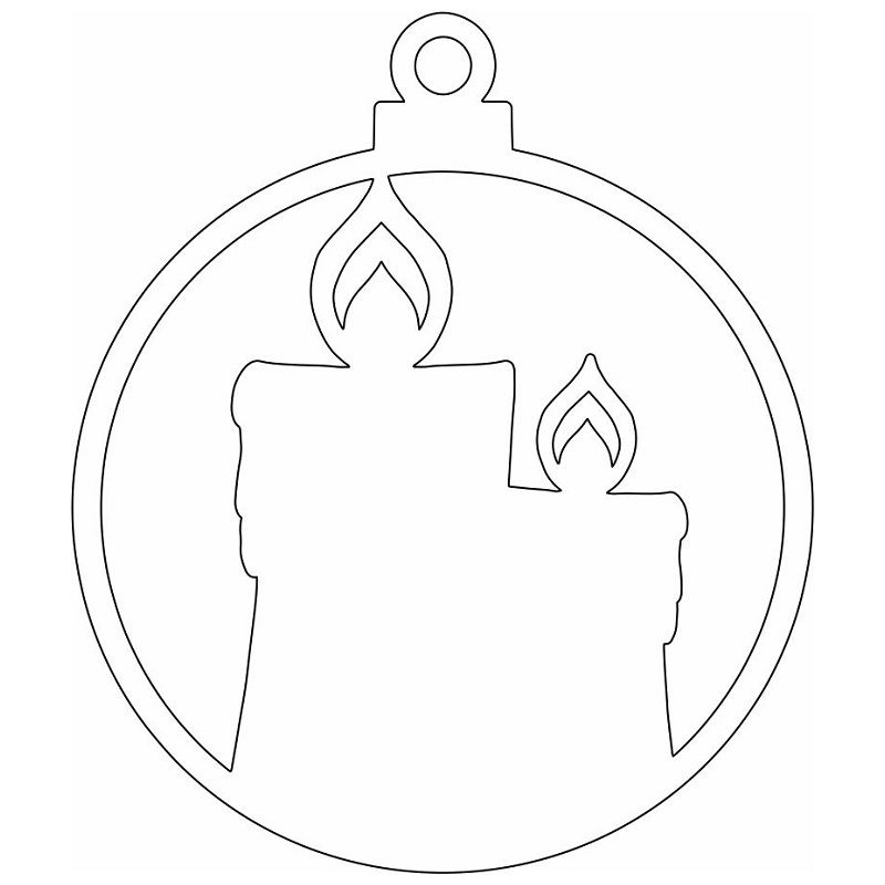 Laser Cut Christmas Candle Bauble Ornament Vector