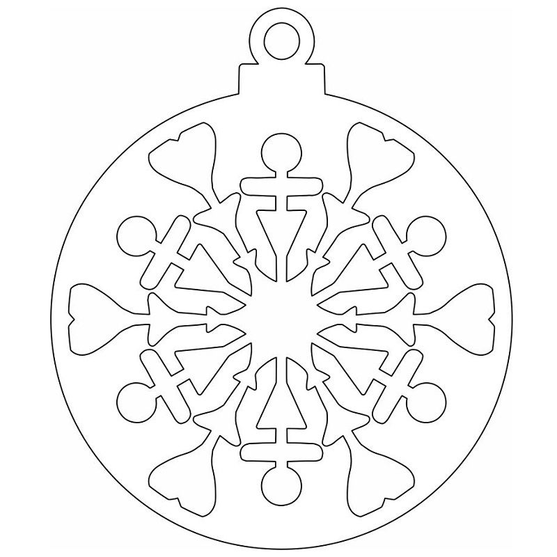 Laser Cut Christmas Decorations Hanging Ball Vector