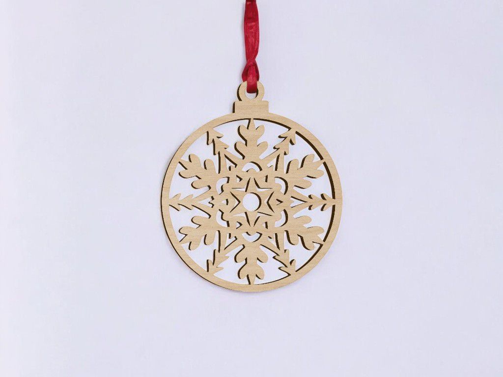 Laser Cut Christmas Bauble Ball Vector