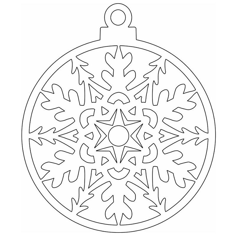 Laser Cut Christmas Bauble Ball Vector