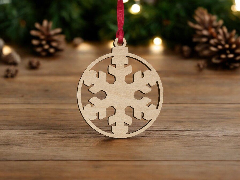 Laser Cut Christmas Bauble Decoration Ornament Vector