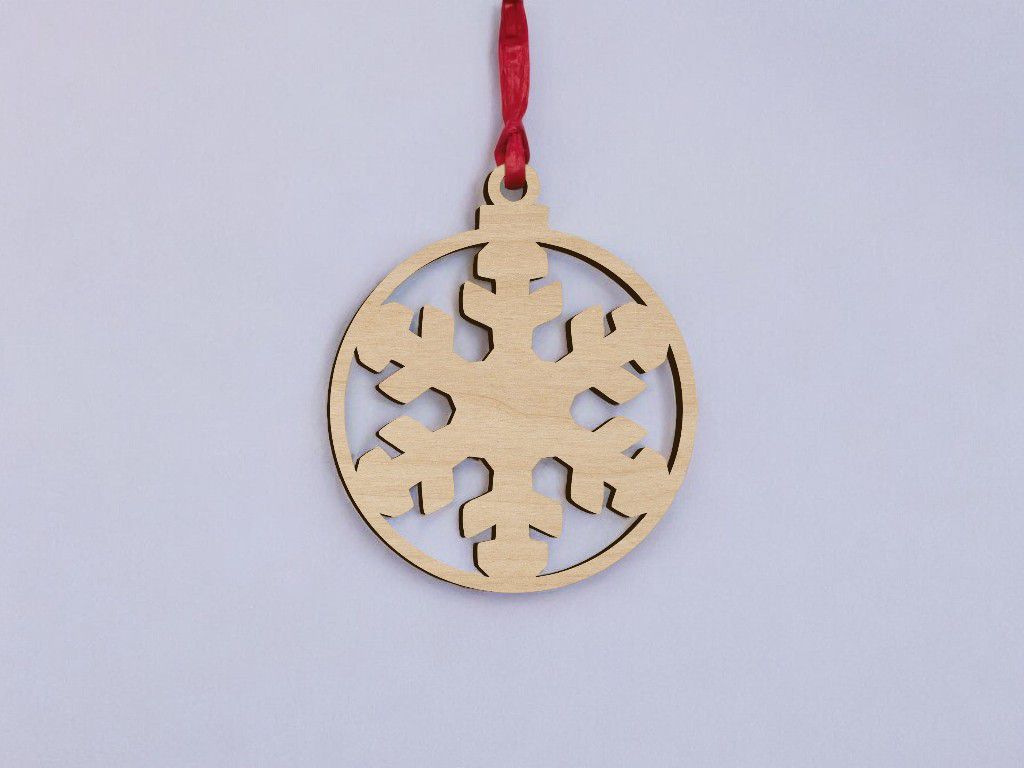 Laser Cut Christmas Bauble Decoration Ornament Vector