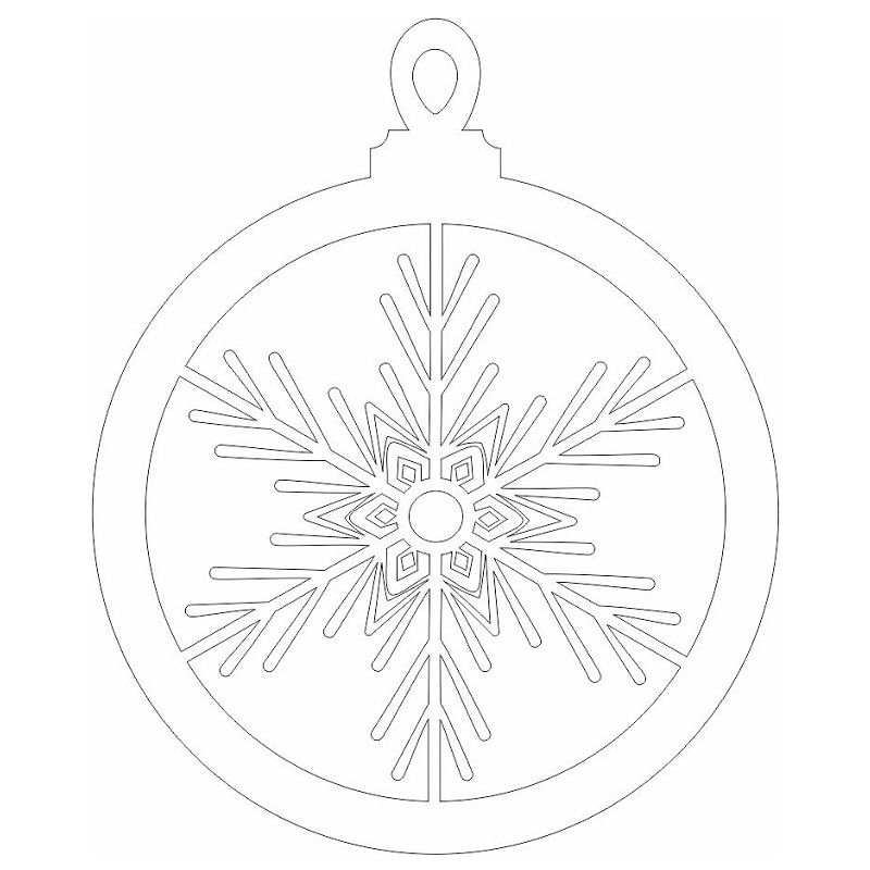 Laser Cut Snowflake Bauble Ornament Vector