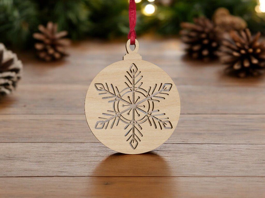 Laser Cut Snowflake Cutout Christmas Ball Vector