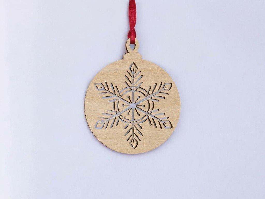 Laser Cut Snowflake Cutout Christmas Ball Vector