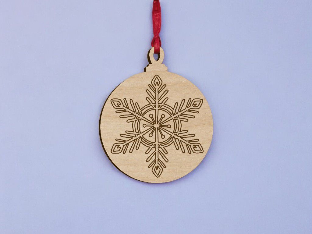 Laser Cut Snowflake Pattern Christmas Ball Vector