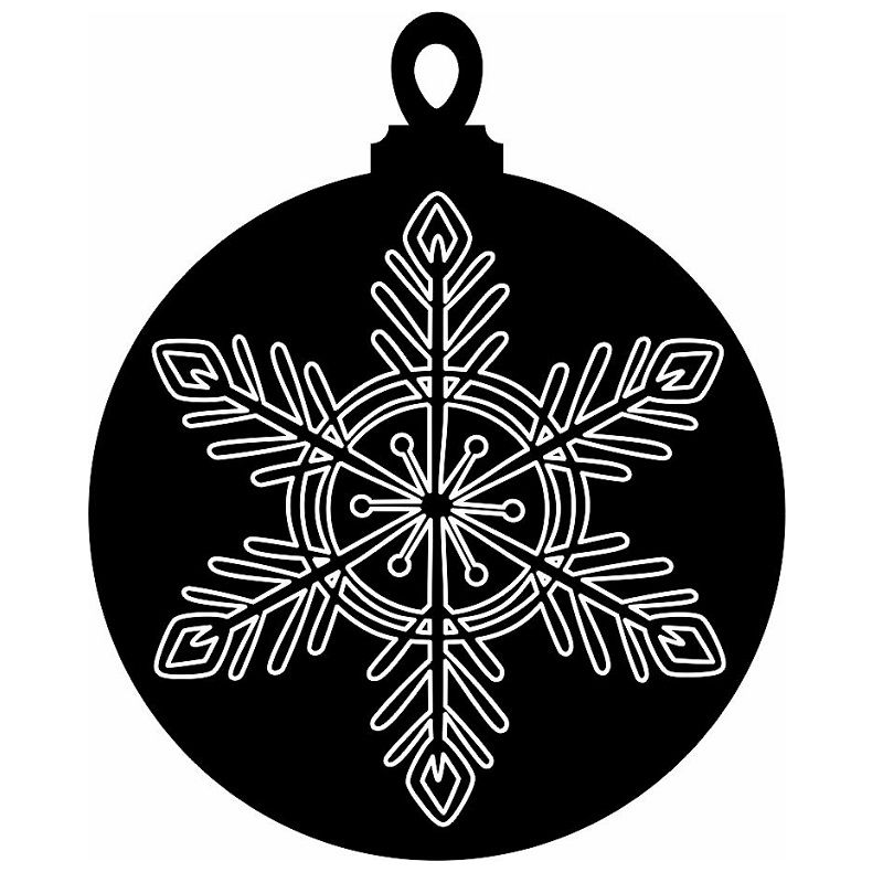 Laser Cut Snowflake Pattern Christmas Ball Vector