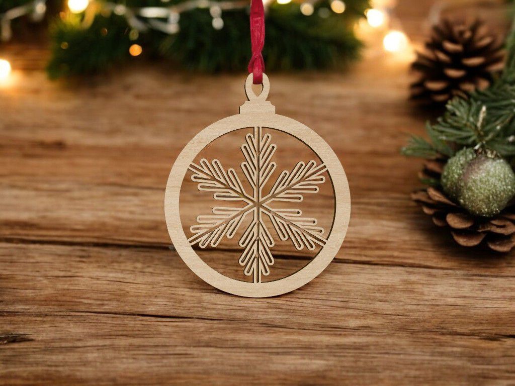 Laser Cut Christmas Snowflake Hanging Decoration Vector