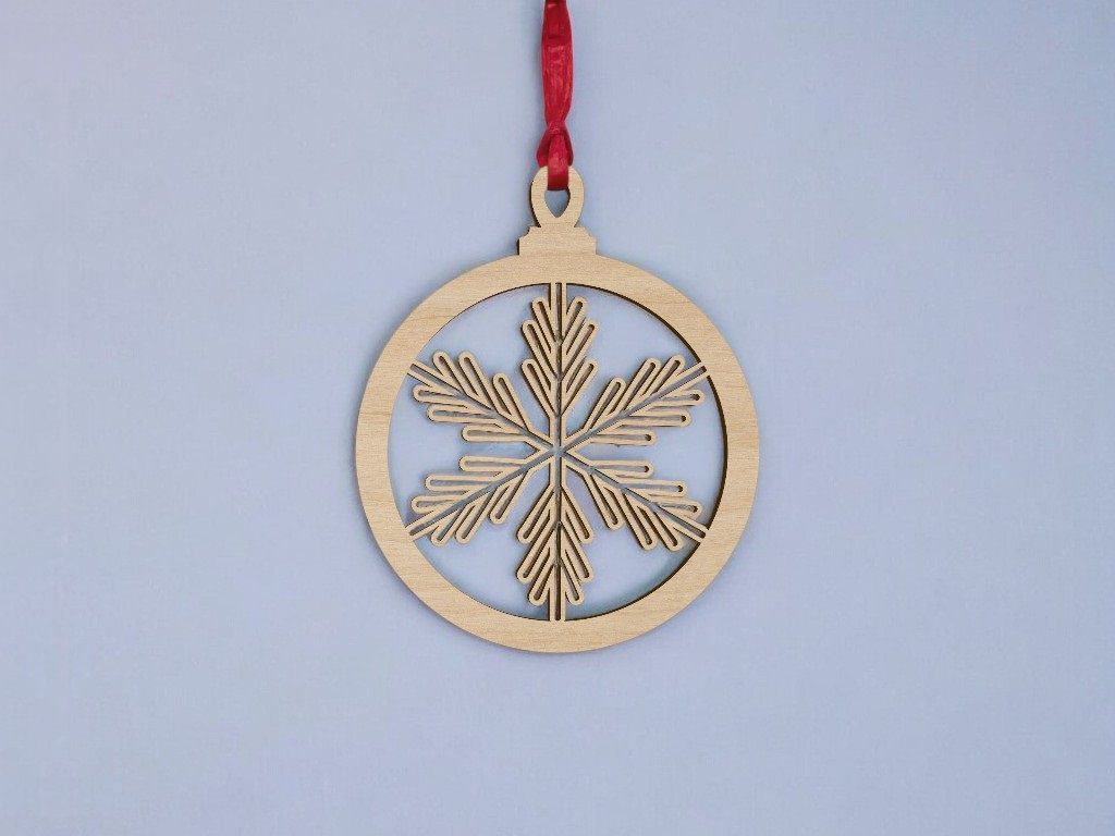 Laser Cut Christmas Snowflake Hanging Decoration Vector
