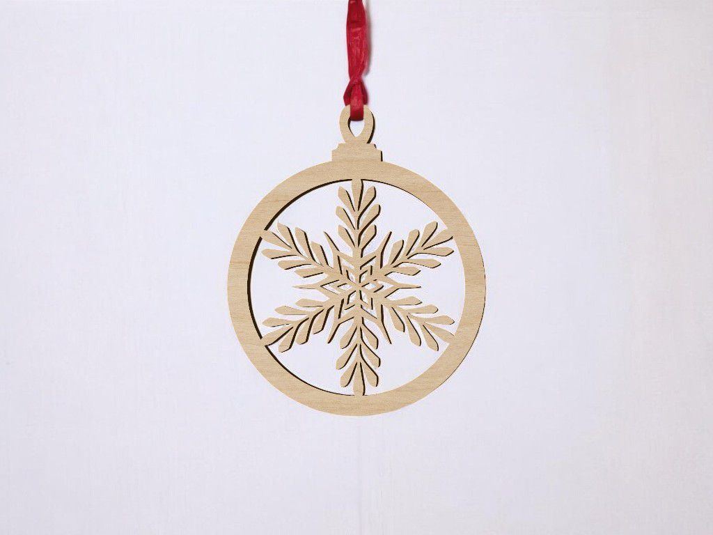 Laser Cut Christmas Tree Hanging Ornament Vector