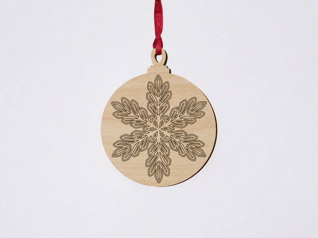 Laser Cut Snowflake Themed Christmas Ball Vector