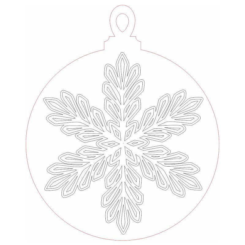 Laser Cut Snowflake Themed Christmas Ball Vector