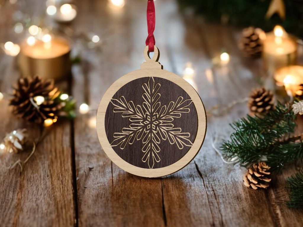 Laser Cut Layered Christmas Tree Bauble Vector