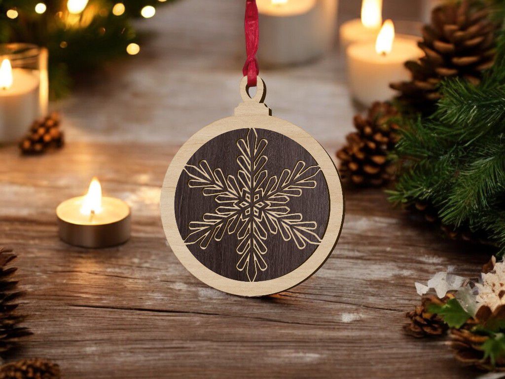 Laser Cut Layered Christmas Tree Bauble Vector