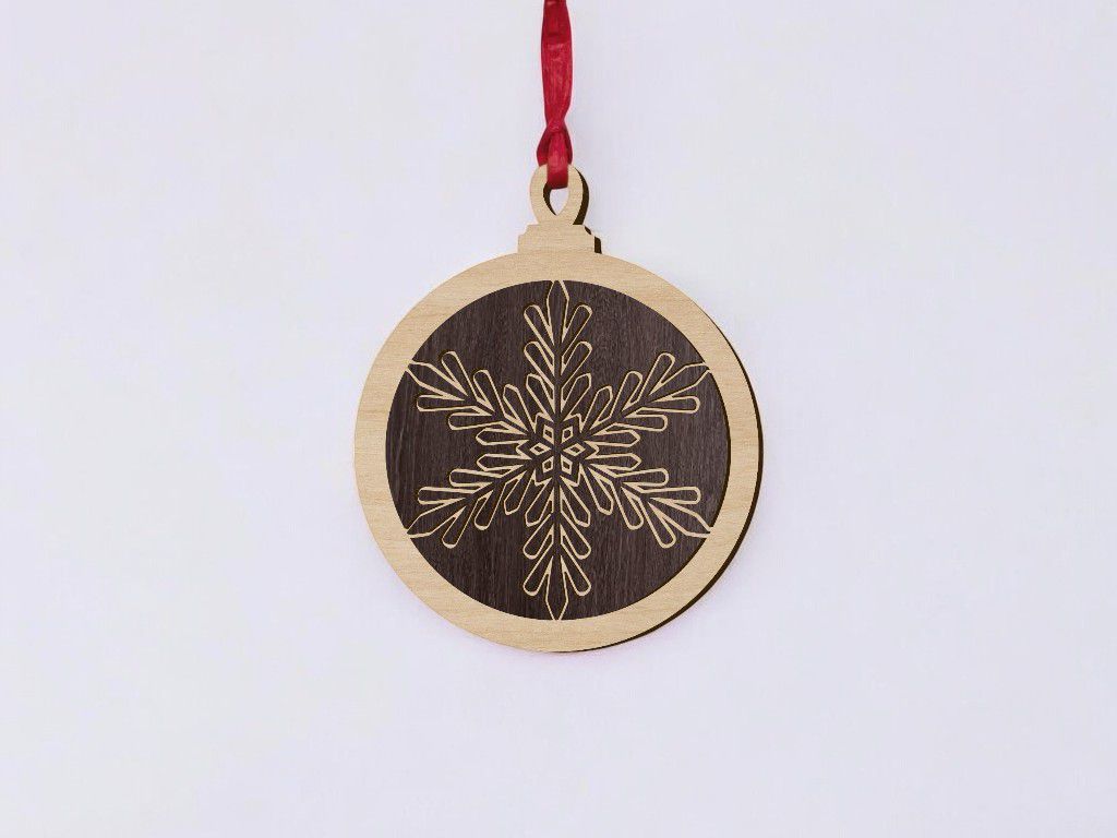 Laser Cut Layered Christmas Tree Bauble Vector