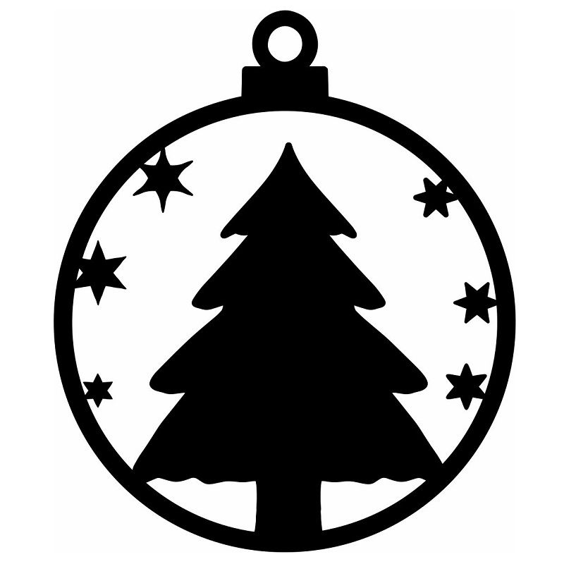 Laser Cut Christmas Tree Decor Ball Bauble Vector