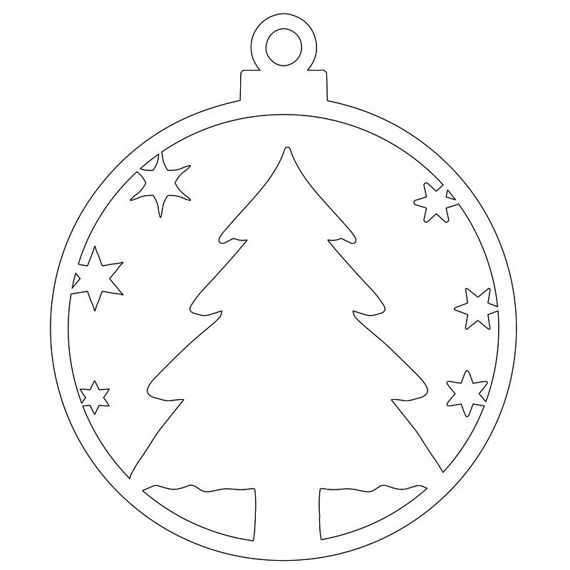 Laser Cut Christmas Tree Decor Ball Bauble Vector