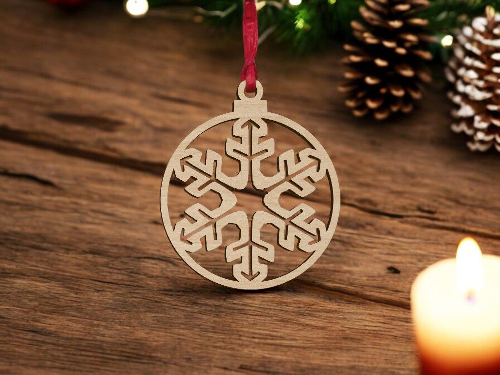 Laser Cut Christmas Festive Ball Bauble Vector