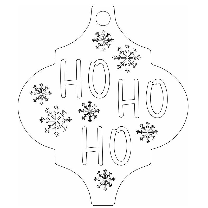 Laser Cut Arabesque Tile Christmas Ornament Ho Ho Ho Vector