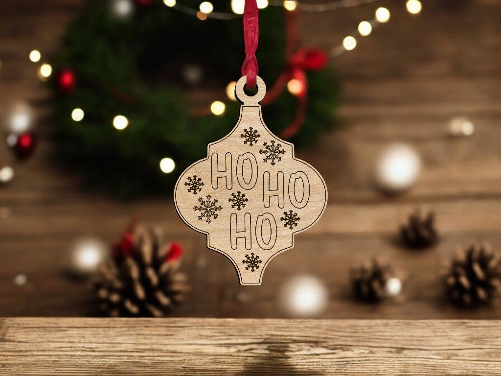 Laser Cut Arabesque Christmas Ornament Vector