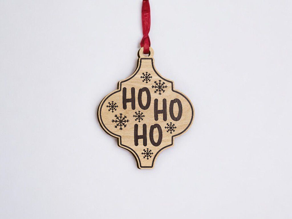 Laser Cut Arabesque Tile Christmas Bauble Ornament Vector