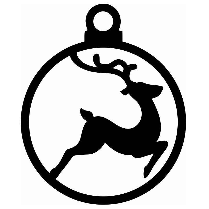 Laser Cut Reindeer Christmas Ball Vector