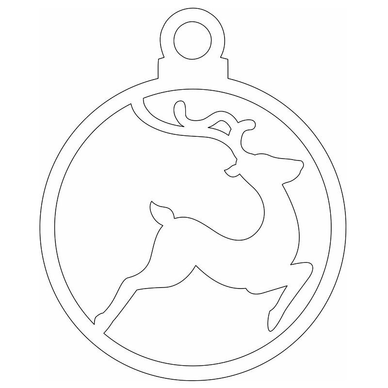 Laser Cut Reindeer Christmas Ball Vector