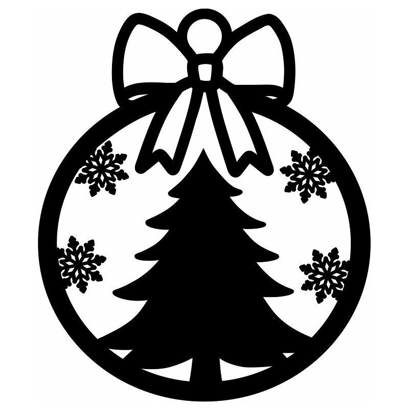 Laser Cut Christmas Tree Pendant Ornament Vector