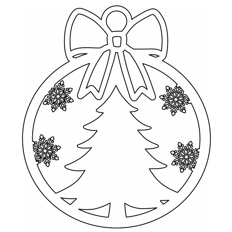Laser Cut Christmas Tree Pendant Ornament Vector