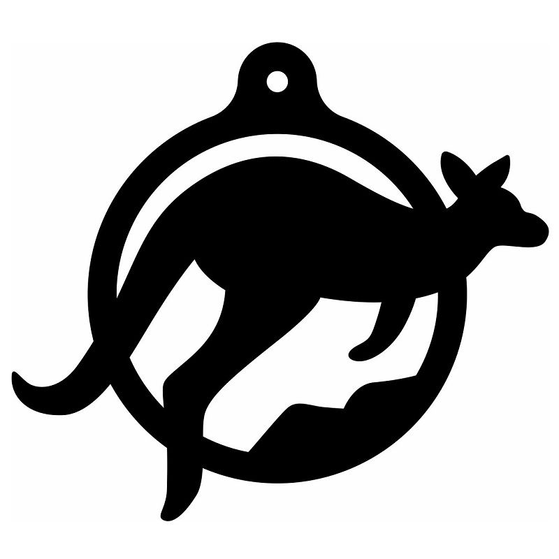 Laser Cut Kangaroo Christmas Ornament Vector