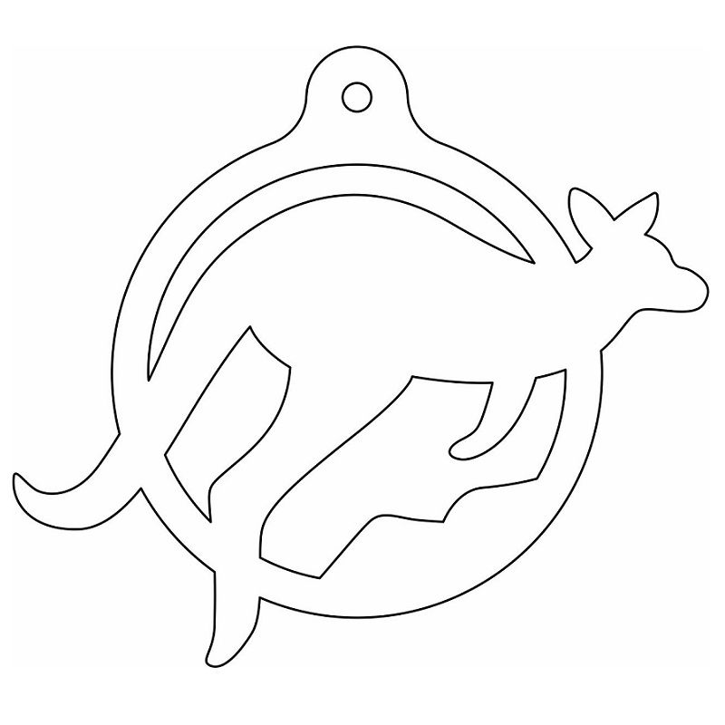 Laser Cut Kangaroo Christmas Ornament Vector