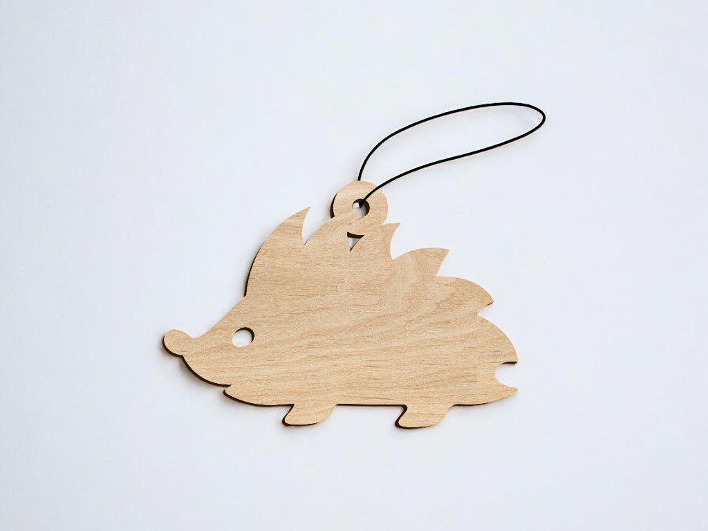 Laser Cut Hedgehog Christmas Decoration Vector