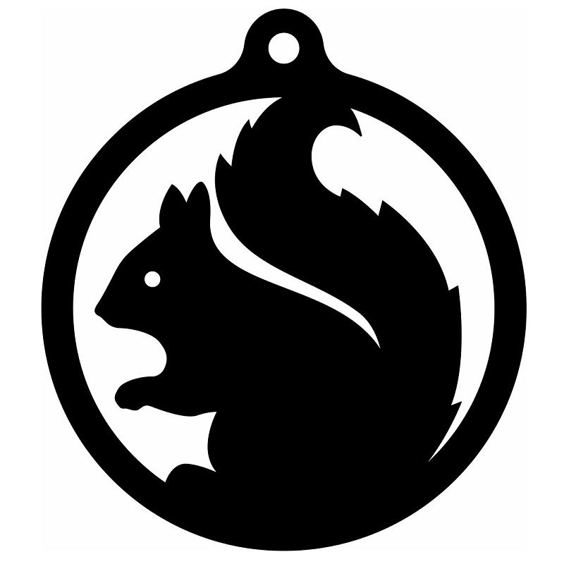 Laser Cut Squirrel Christmas Ornament Vector