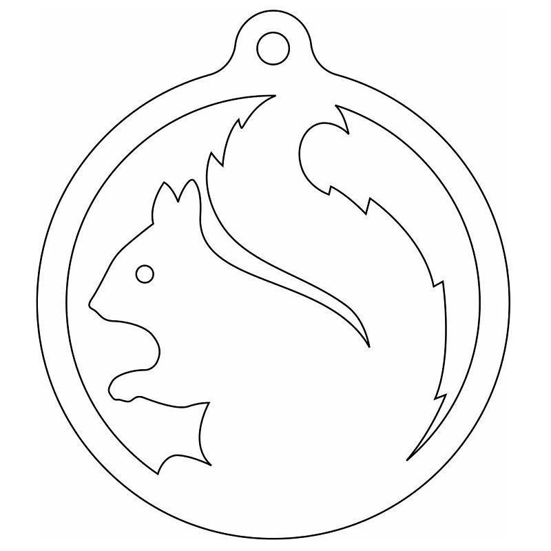 Laser Cut Squirrel Christmas Ornament Vector