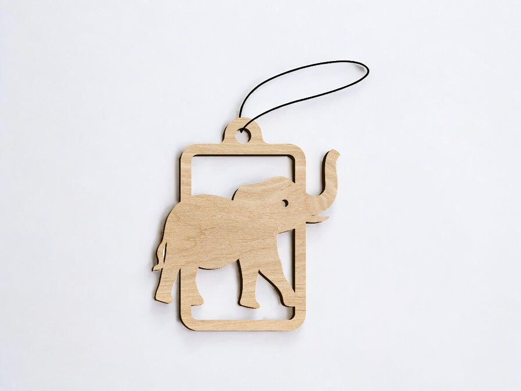 Laser Cut Elephant Christmas Ornament Vector