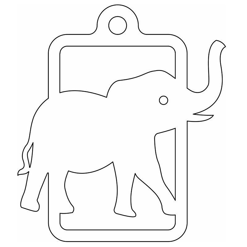 Laser Cut Elephant Christmas Ornament Vector