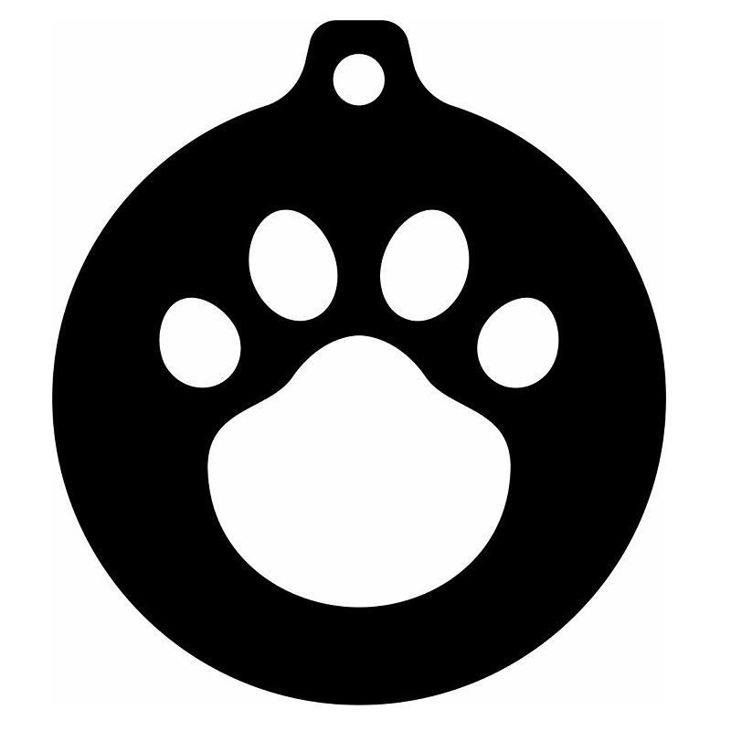 Laser Cut Paw Print Christmas Ornament Vector