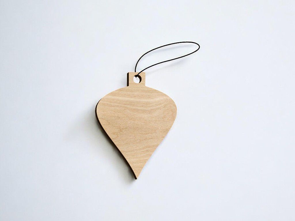 Laser Cut Wooden Christmas Bauble Craft Blank Decoration Vector