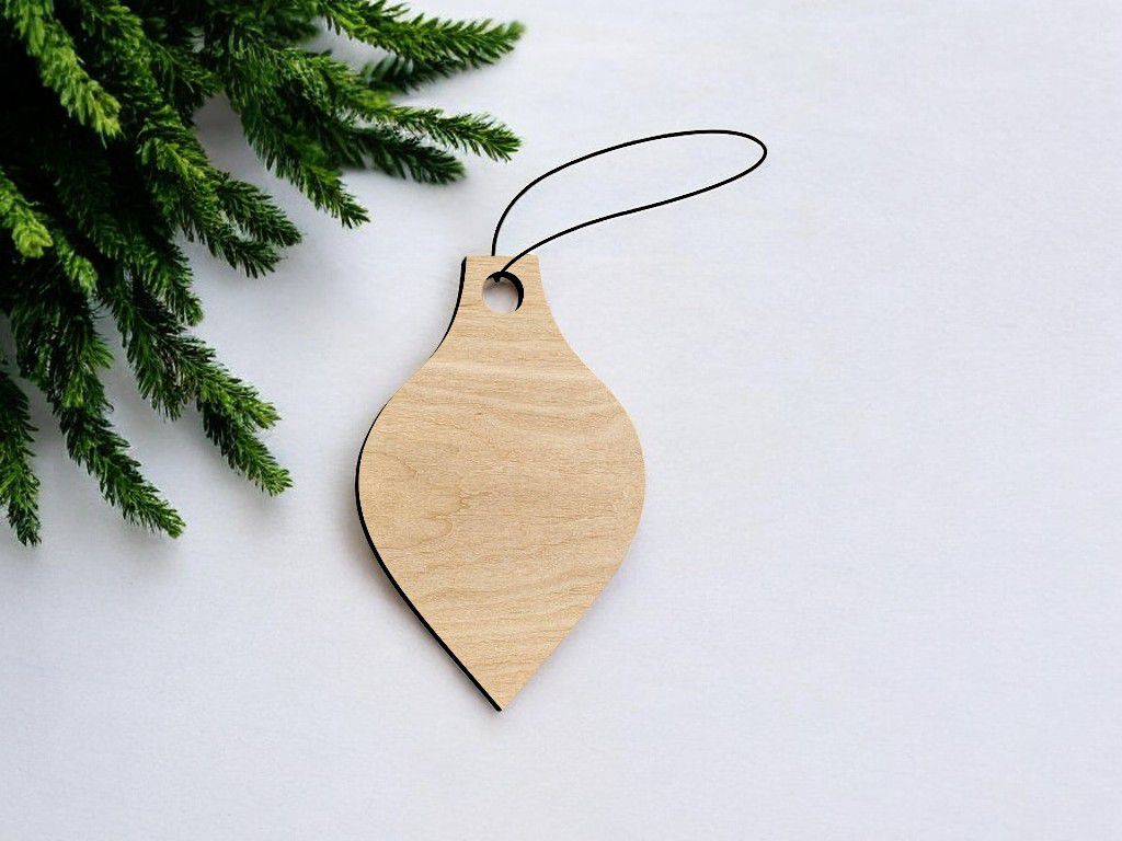 Laser Cut Wooden Christmas Bauble Craft Blank Vector