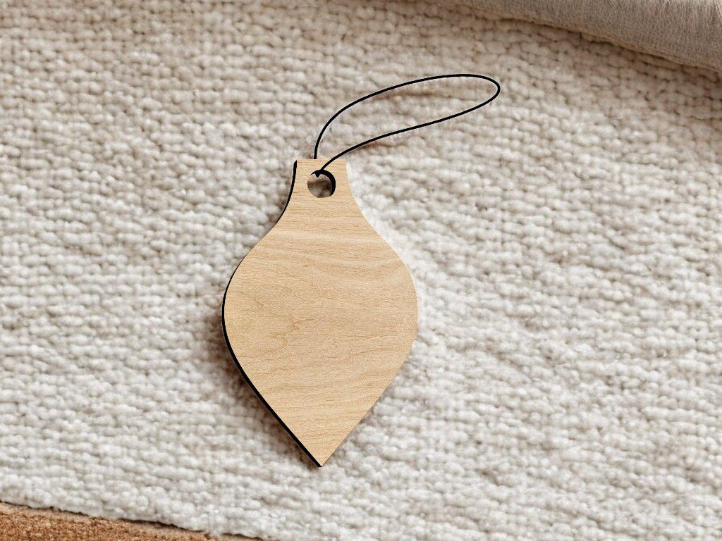Laser Cut Wooden Christmas Bauble Craft Blank Vector