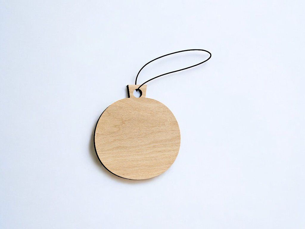 Laser Cut Blank Round Christmas Ornament Hanging Vector