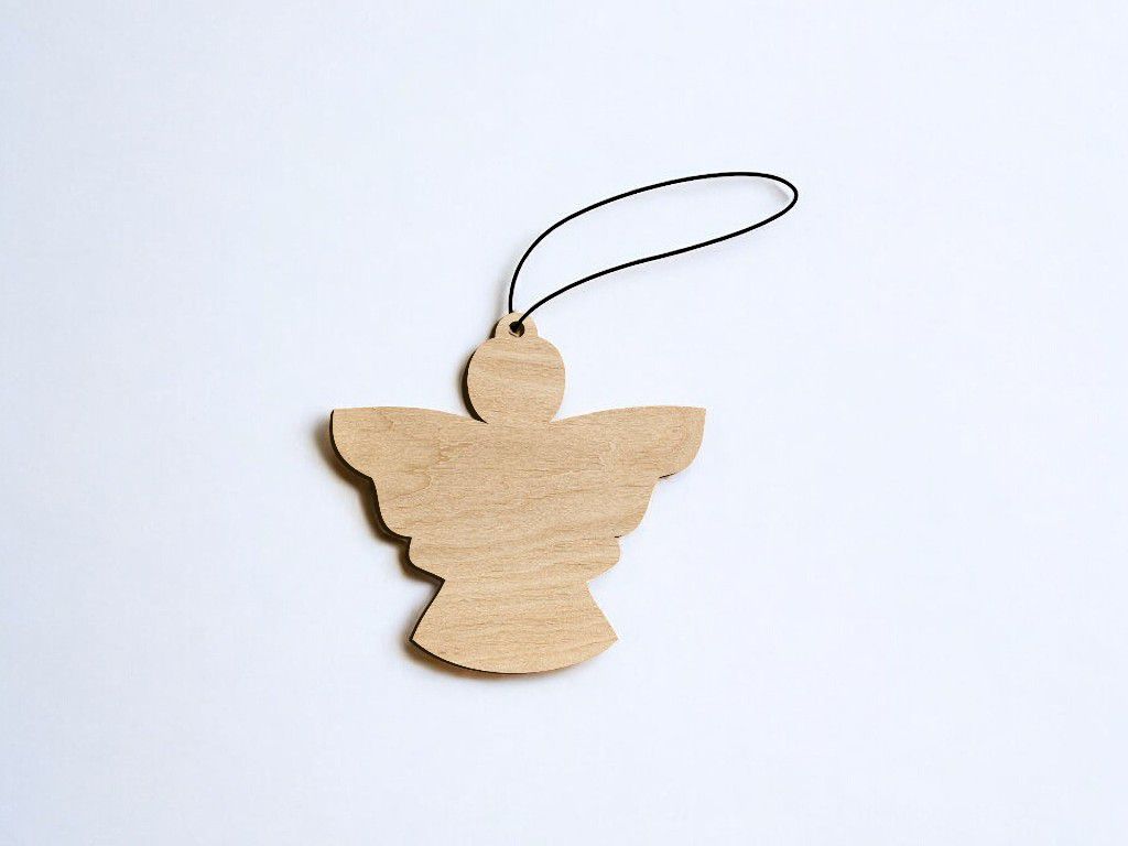 Laser Cut Angel Christmas Tree Decoration Vector