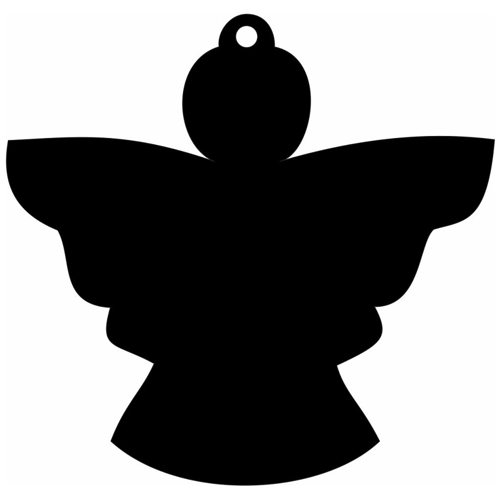 Laser Cut Angel Christmas Tree Decoration Vector
