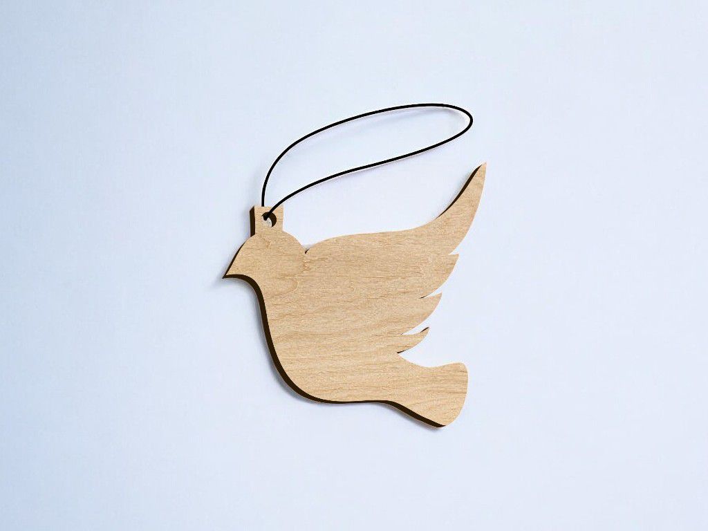 Laser Cut Dove Christmas Ornament Craft Blank Vector