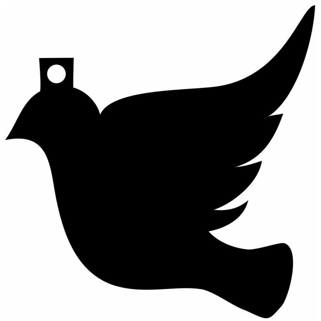 Laser Cut Dove Christmas Ornament Craft Blank Vector