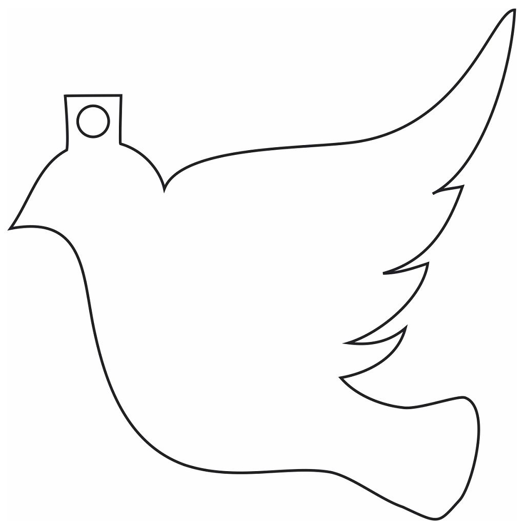 Laser Cut Dove Christmas Ornament Craft Blank Vector