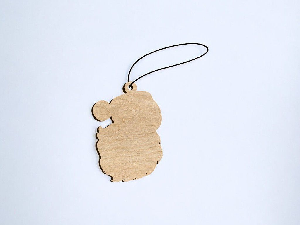 Laser Cut Santa Head Christmas Ornament Vector