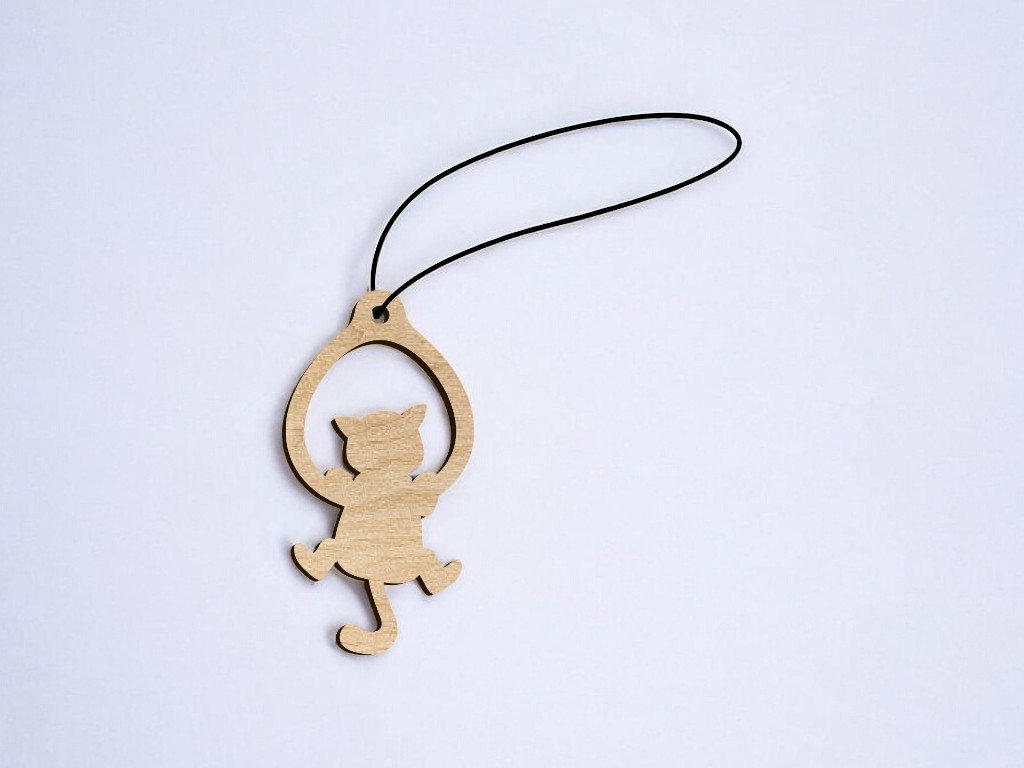 Laser Cut Cat Christmas Tree Decoration Bauble Vector