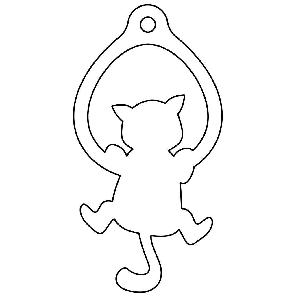 Laser Cut Cat Christmas Tree Decoration Bauble Vector